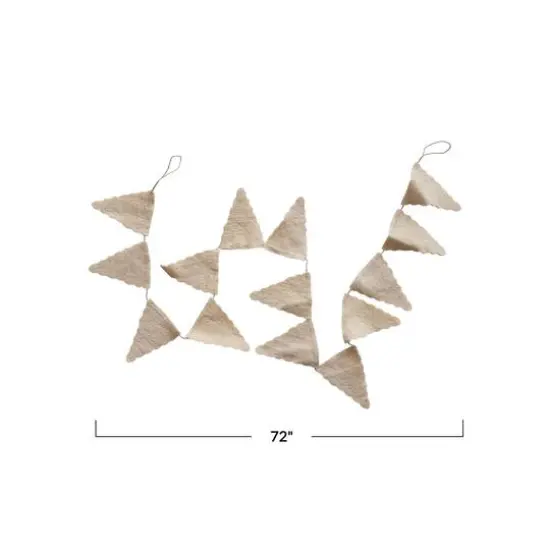 Hello Honey® 6ft. Cream Handmade Wool Felt Pennant with Scalloped Edges Garland {5}
