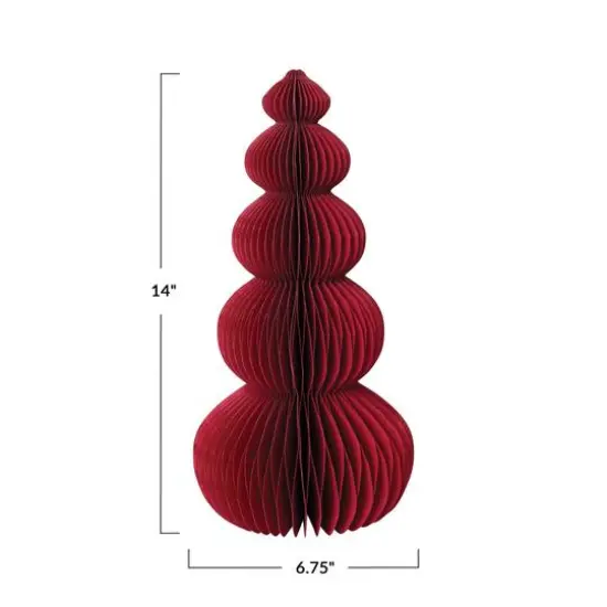 Hello Honey&reg; 14" Red Paper Folding Honeycomb Standing Tree {5}