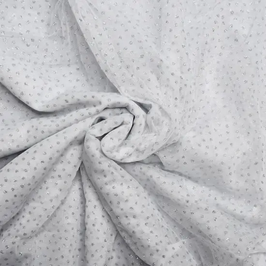 Feldman White with Silver Dots Mesh {5}