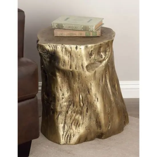 Gold Fiberglass Eclectic Footstool {9}
