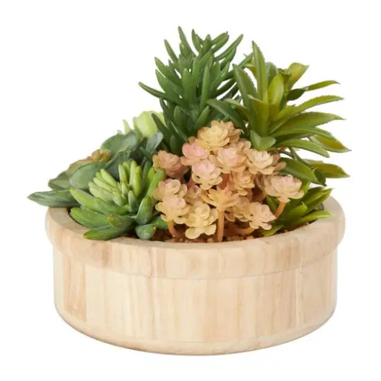 7" Succulent Artificial Plant with Natural Pot {4}