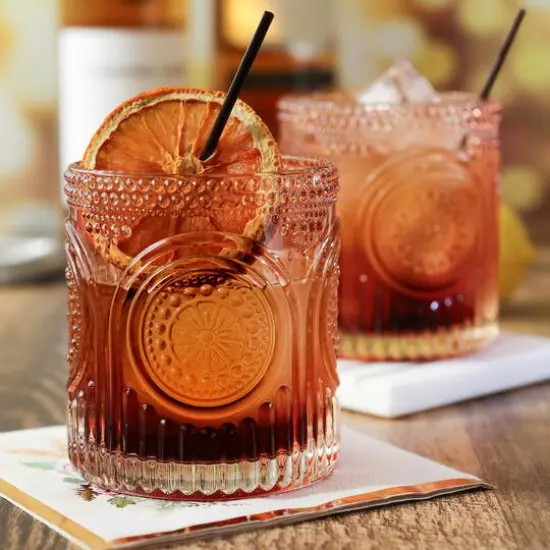 Kate Aspen&reg; 10oz. Retro Arch Floral Drinking Glasses, 6ct. Pink {10}