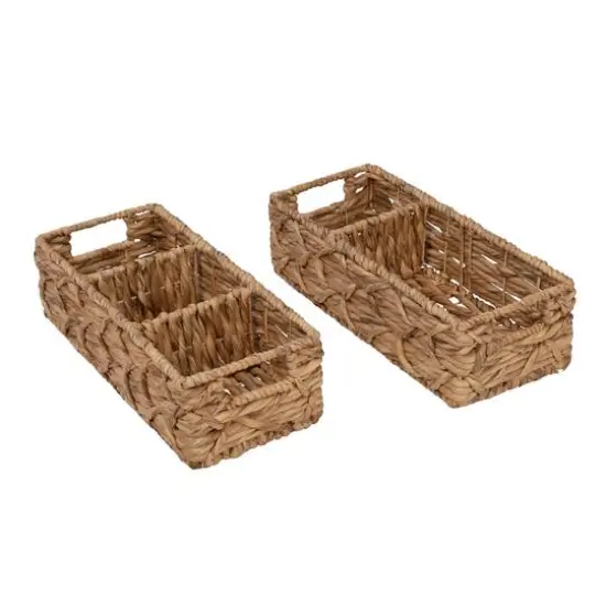 Honey Can Do Divided Natural Wicker Basket Set {1}