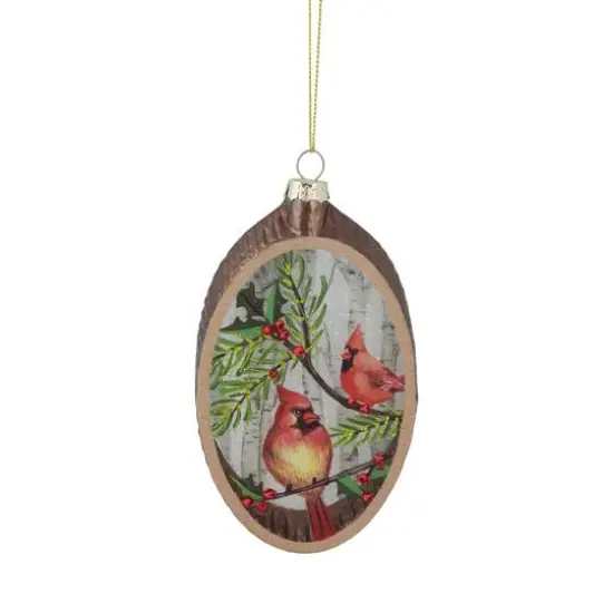 Glass Cardinal Plate Ornament {6}