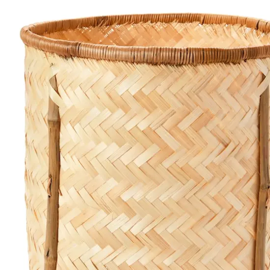 Hello Honey&reg; Natural Woven Bamboo Baskets with Legs Set {7}