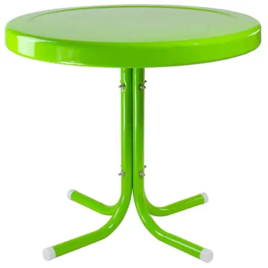 22" Outdoor Retro Tulip Side Table Lime Green {1}