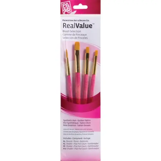 Princeton&trade; RealValue&trade; Brush Golden Taklon 4 Piece Brush Set {1}