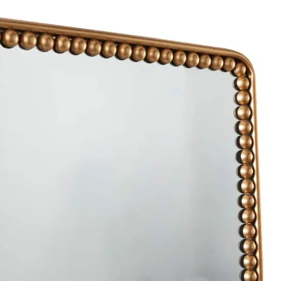 Gold Metal Wall Mirror with Beaded Detailing 24" x 2" x 36" {4}