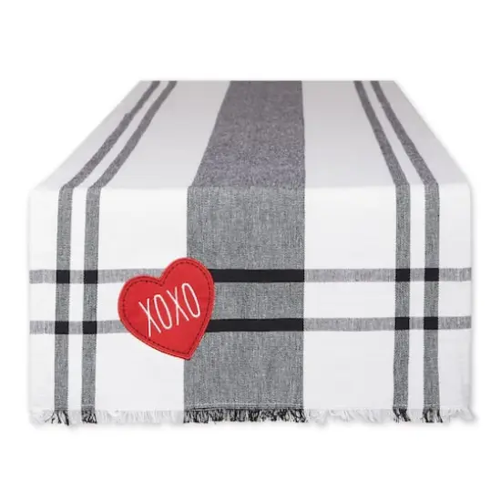 DII&reg; 72" Heart XOXO Plaid Table Runner {1}