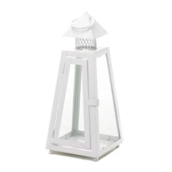 11.5" White Summit Candle Lantern {1}