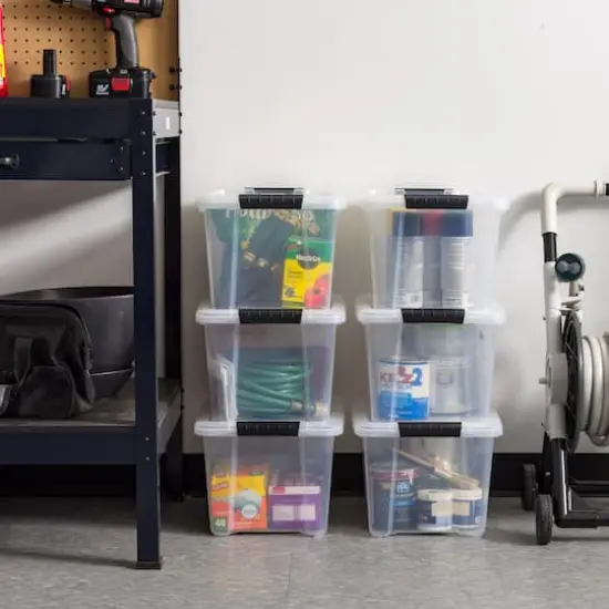 IRIS&reg; 20.5qt. Buckled Clear Boxes with Clear Buckle Lids, 6ct. {19}