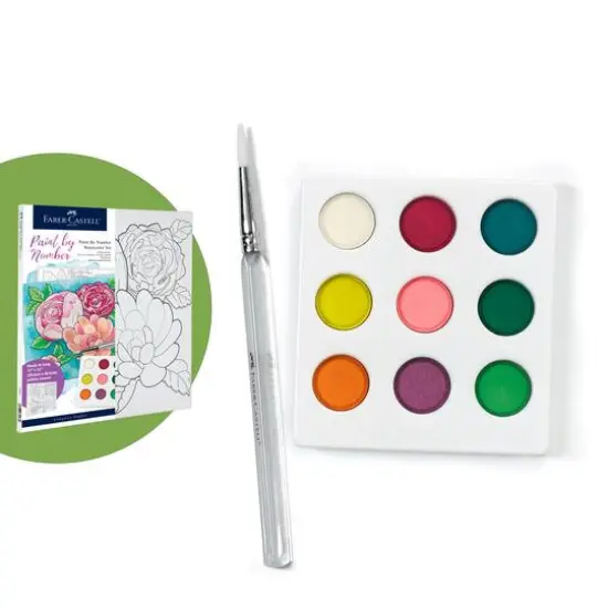 Faber-Castell Bold Floral Paint by Number Watercolor Set {5}