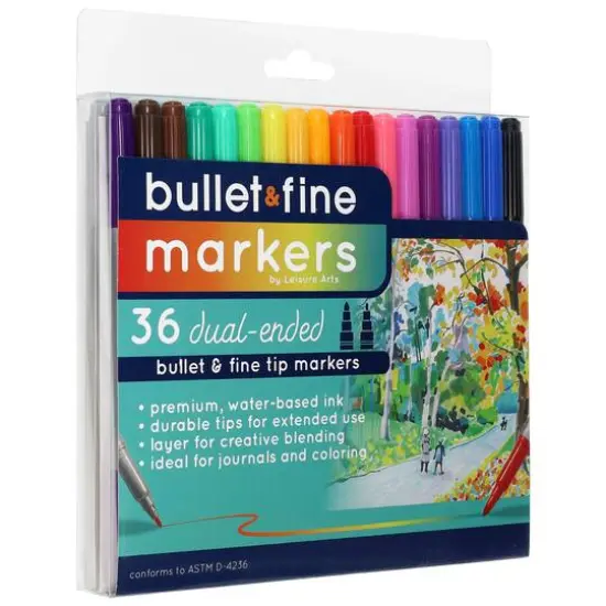 Leisure Arts&reg; 36 Color Dual-Ended Marker Set {1}
