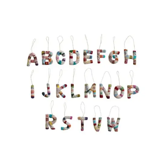 Hello Honey&reg; 4.5" Handmade Wool Felt Alphabet Ornament Set with Embroidery {1}