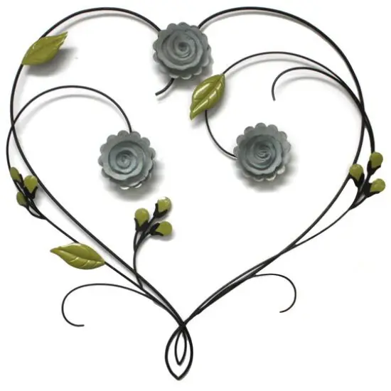 Fetco Lorali Floral Heart Metal Wall Art {1}