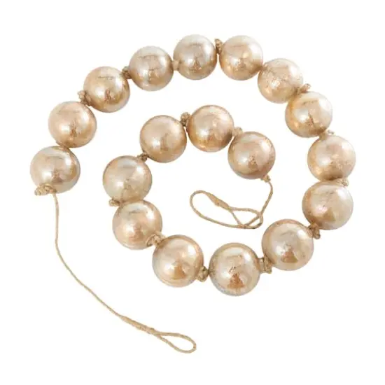 8ft. Extra Long Handmade Glass Beaded Garland with Tassels Brown {1}