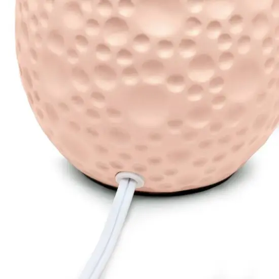 Simple Designs Textured Stucco Ceramic Oval Table Lamp Pink {8}