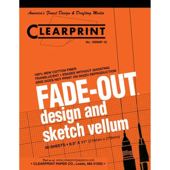 Clearprint&trade; Fade-Out&reg; Design & Sketch Vellum Pad, 10 x 10 Grid {1}
