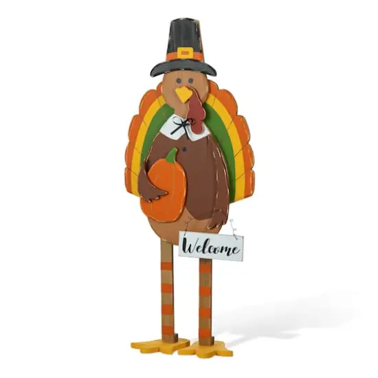 Glitzhome&reg; 30.25" Thanksgiving Wood Turkey Porch D&eacute;cor {1}