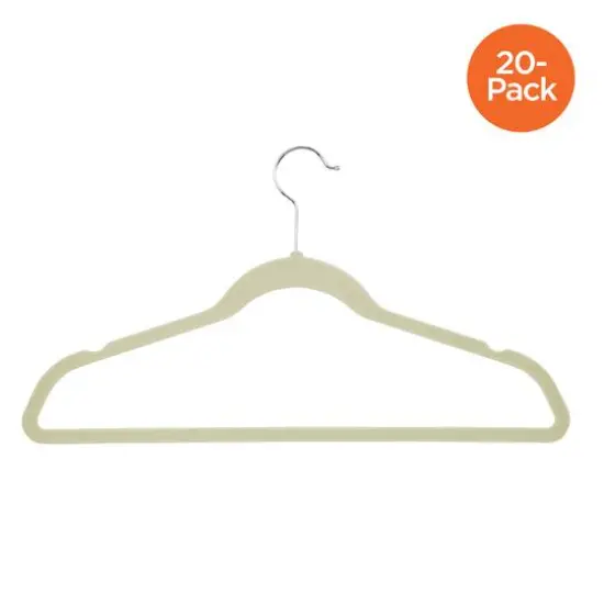 Honey Can Do White Slim-Profile Non-Slip Velvet Hangers, 20ct. {7}