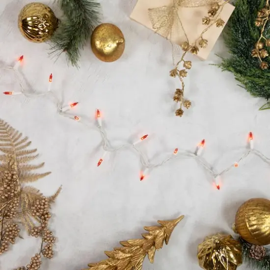 100ct. Mini Christmas String Lights with White Wire Gold {4}