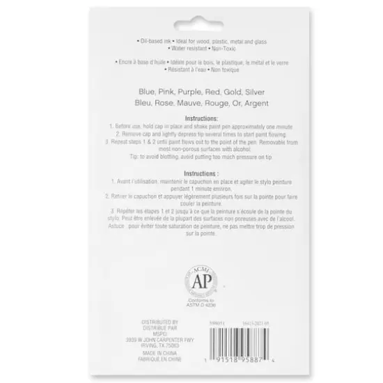 6 Color Metallic Medium Paint Pen Set by Craft Smart&reg; {4}