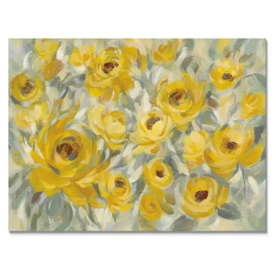  Designart - Yellow Roses - Cottage Canvas Wall Art {1}