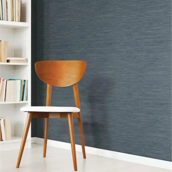 RoomMates Faux Grasscloth Peel & Stick Wallpaper Blue {7}
