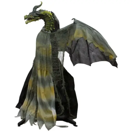 39" Lighted & Animated Dragon Halloween Decoration {6}