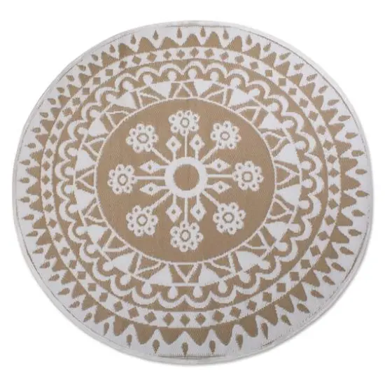 DII&reg; Round Taupe Floral Outdoor Rug, 5ft. {4}