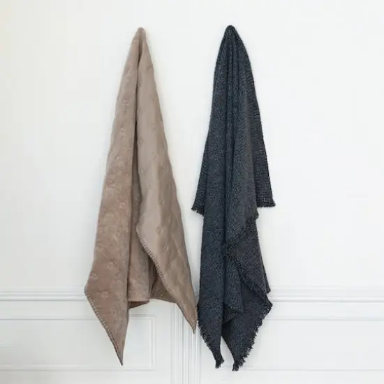 Hello Honey&reg; Stonewashed Charcoal Boucl&eacute; Cotton Blend Throw {3}