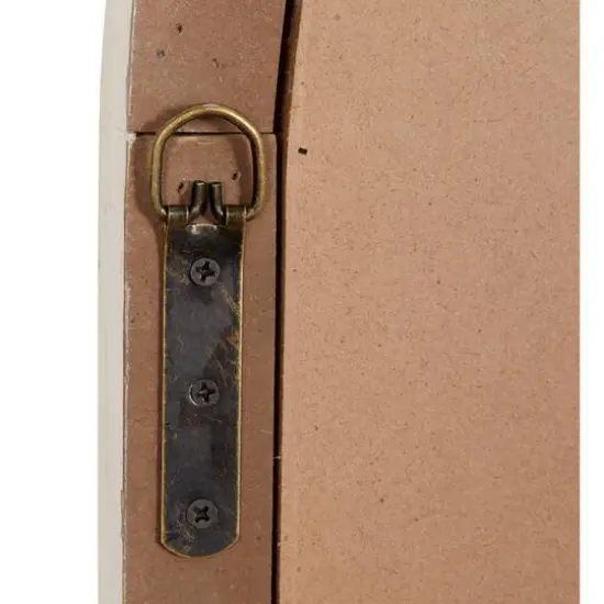 35" Brown Vintage Wood Wall Mirror {8}