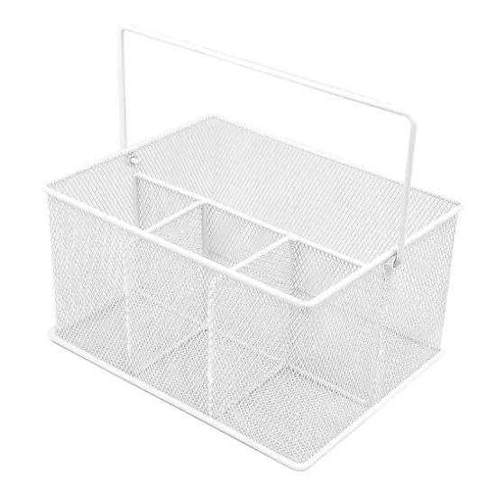 Sorbus Steel Mesh Utensils Caddy White {1}