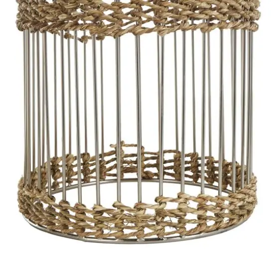 Silver Textured Rounded Dome Metal Planter Set {7}