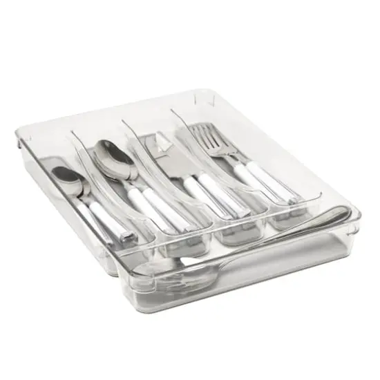 Kitchen Details Clear 5-Compartment Cutlery Tray {3}