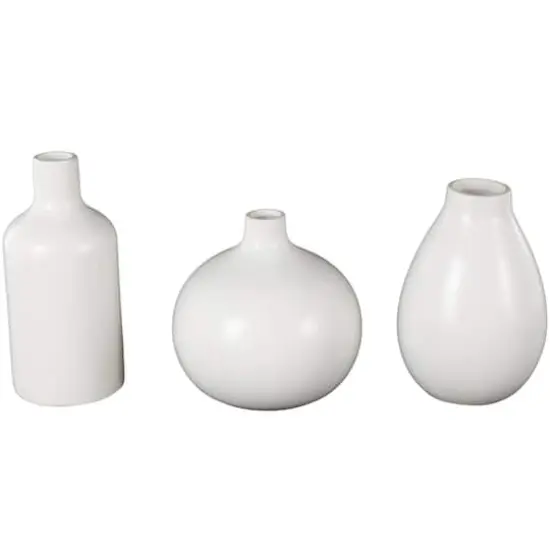White Ceramic Minimal Ceramic Vase Set {1}