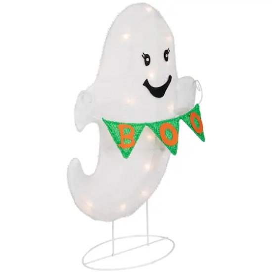 25" Lighted LED Ghost with Boo Banner {6}