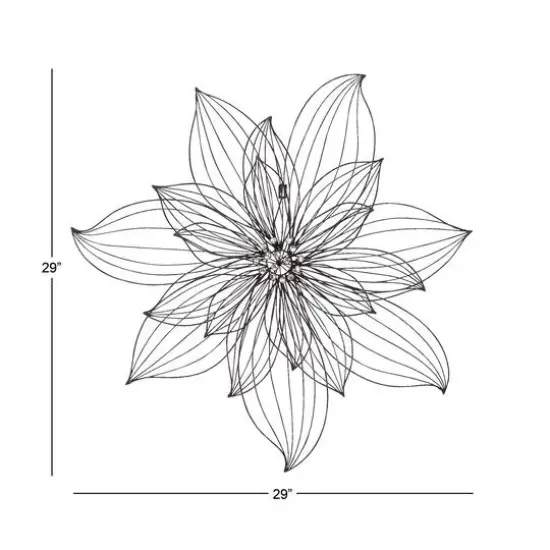 Black Metal Modern Floral Wall Decor {7}