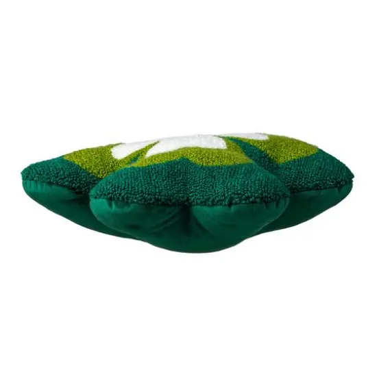 Glitzhome® 14" St. Patrick's Hooked Shamrock-Shaped Pillow {7}