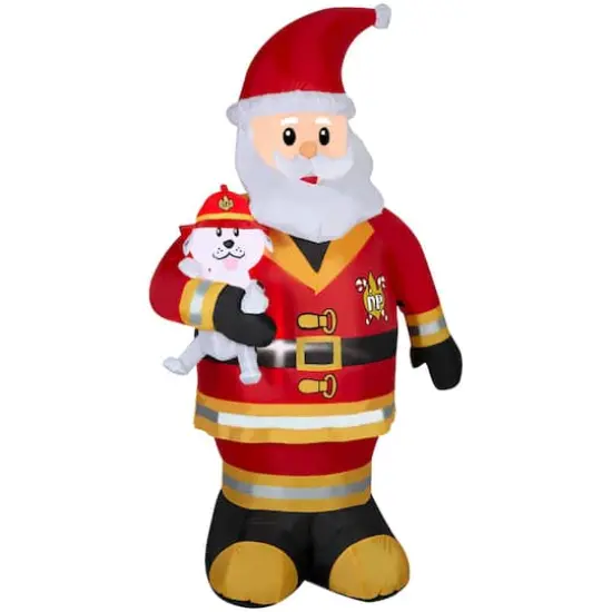 7ft. Airblown&reg; Inflatable Christmas Firefighter Santa {1}