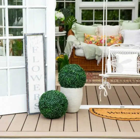 12in. UV Resistant Artificial Boxwood Ball (Indoor/Outdoor) - Set of 2 {6}