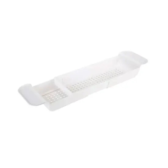 Bath Bliss White Expandable Non-Slip Bathtub Caddy {1}