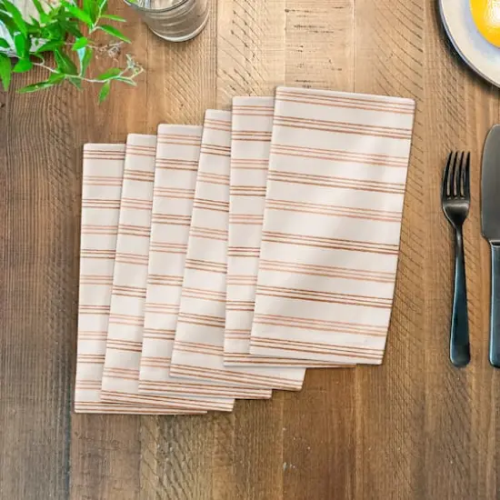 Rust Loose Lines 10" x 10" Cotton Twill Napkin {4}