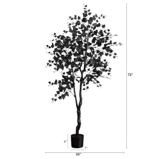 6ft. Artificial Halloween Black Maple Tree {3}