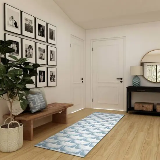 My Magic Carpet Flock Washable Rug Colfax Blue {3}