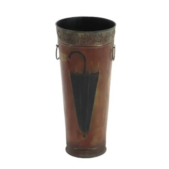 Set of 2 Brown Metal Rustic Vase, 21", 16" {5}