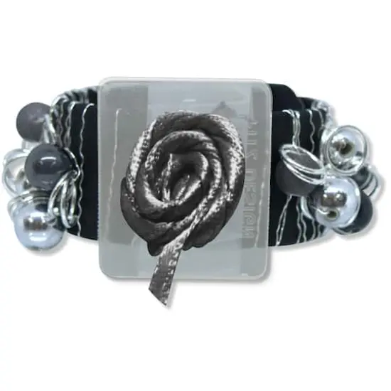 JAM Paper Angelyn New Style Flower Bracelet Black {1}