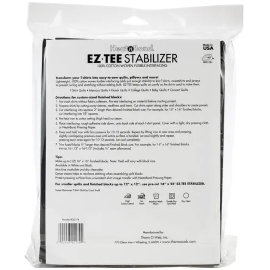 HeatnBond EZ-TEE Black Woven Fusible Stabilizer, 60" x 72" {4}