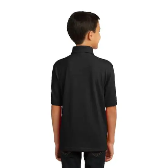 Port & Company&reg; Youth Core Blend Jersey Knit Polo Jet Black {6}