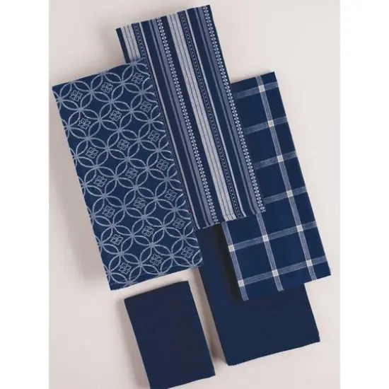 DII&reg; Nautical Blue Dishtowel & Dishcloth Set {8}